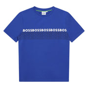 BOSS Kids Repeat Logo Royal Blue T-Shirt