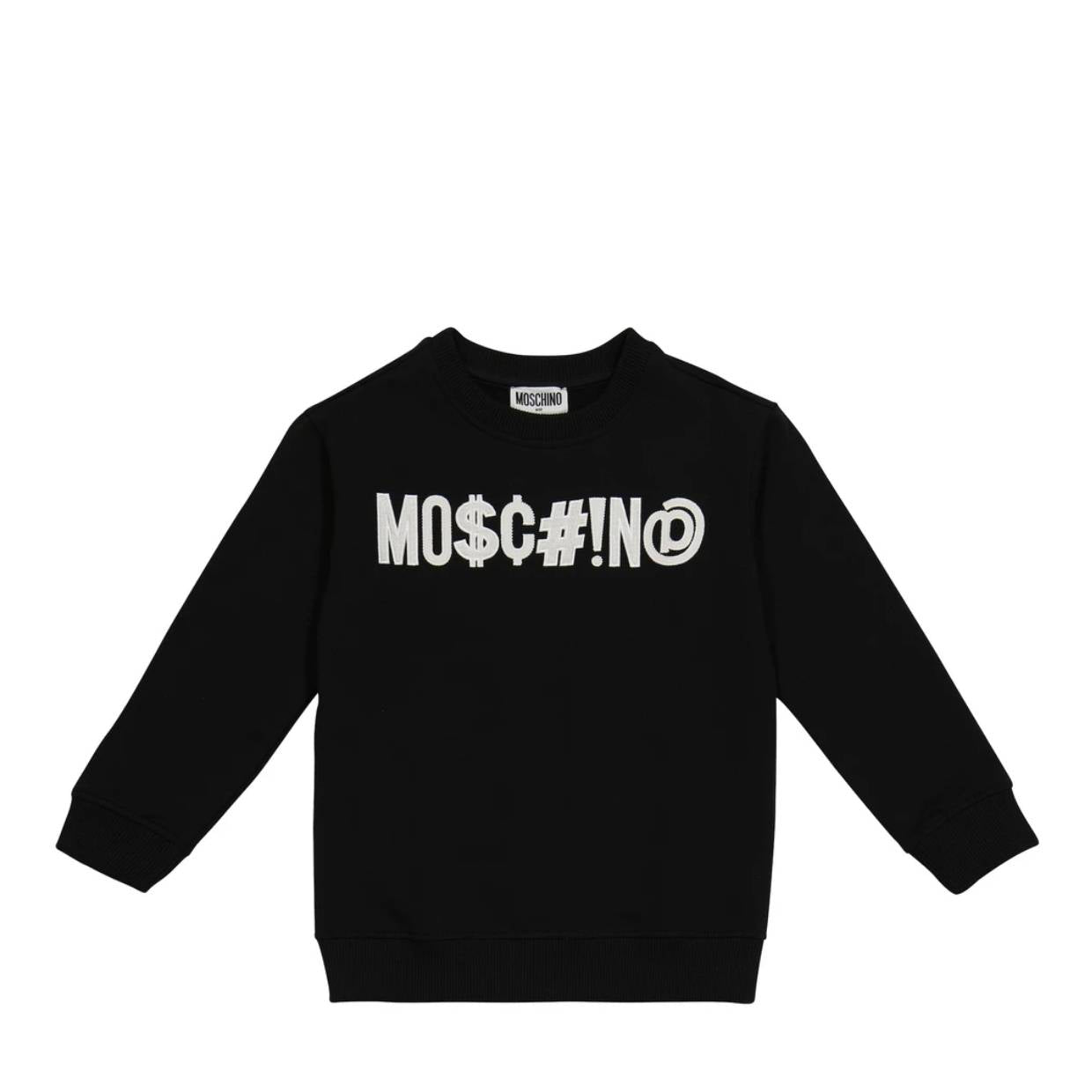 Moschino Kids Black Slogan Sweatshirt Retro Designer Wear