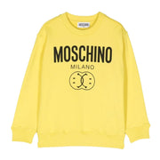 Moschino Kids Double Smiley Logo Yellow Sweatshirt