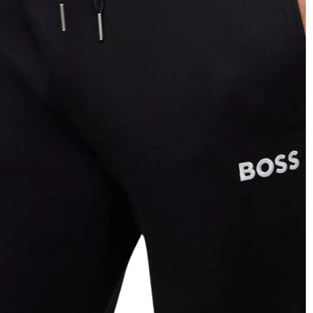 BOSS Logo Embroidered Black Tracksuit Jogging Bottoms