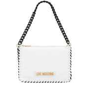 Love Moschino White Chain Link Strap Shoulder Bag