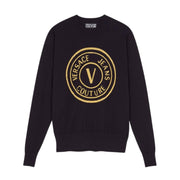 Versace Jeans Couture Black Emblem Wool Sweatshirts