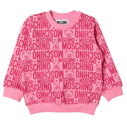 Moschino Baby Pink Allover Logo Sweater