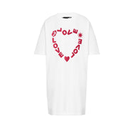 Love Moschino White Heart Design T-Shirt Dress