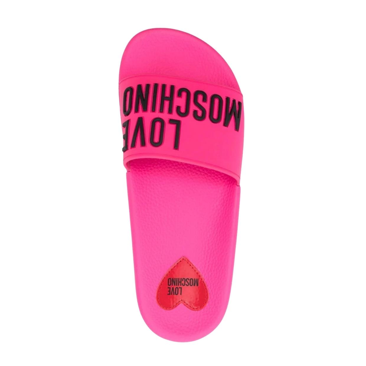 Love Moschino Fuchsia Pink Slides