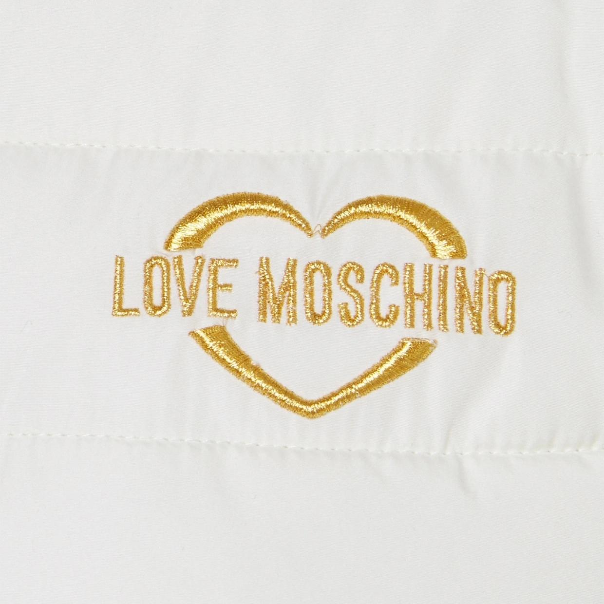 Love Moschino White Padded Logo Jacket Retro Designer Wear