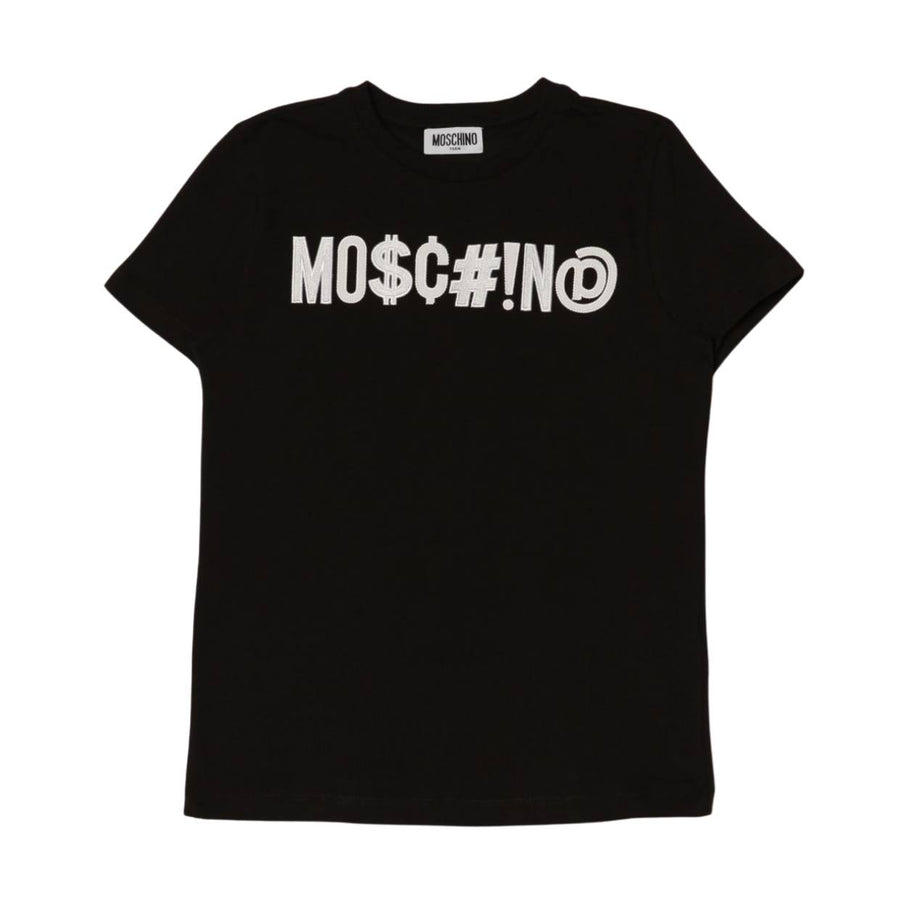 Moschino Kids Black Slogan T-Shirt