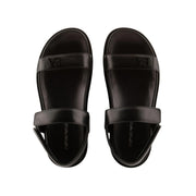Emporio Armani Logo Nappa Leather Black Sandals