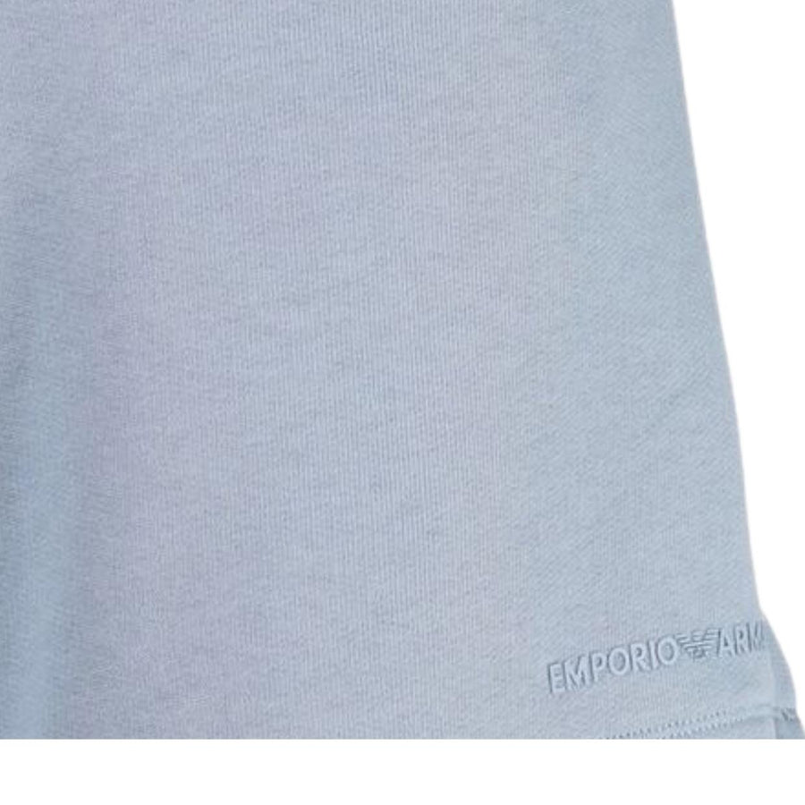 Emporio Armani Rubberised Logo Blue Sweat Shorts
