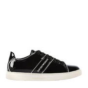 Emporio Armani Black Patent Logo Sneakers