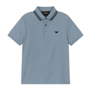 Emporio Armani Kids Eagle Logo  Blue  Polo Shirt