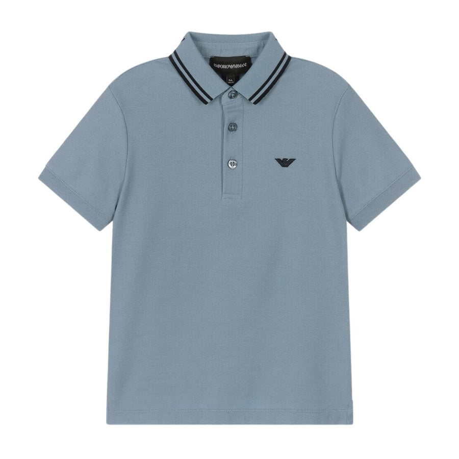 Emporio Armani Kids Eagle Logo  Blue  Polo Shirt