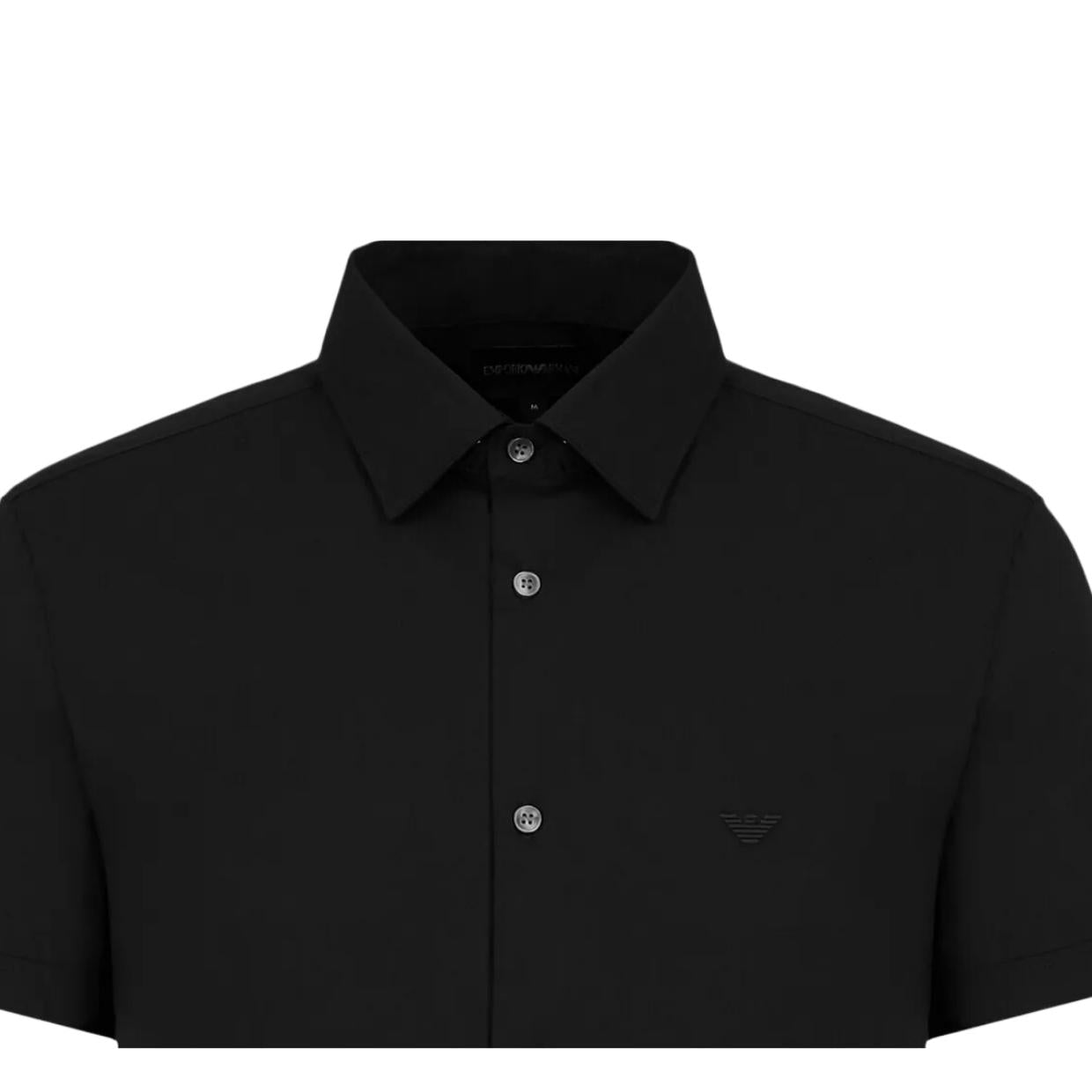 Emporio Armani Eagle Logo Short Sleeve Black Shirt