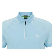 BOSS Philix Half Zip Light Blue Polo Shirt