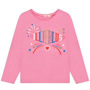 Billieblush Pink Multi-Coloured Print Logo T-Shirt