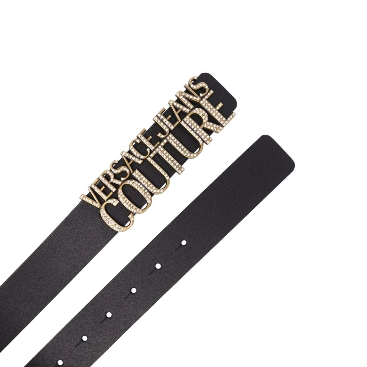 Versace Jeans Couture Logo-Plaque Leather Belt
