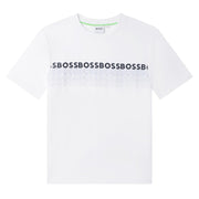 BOSS Kids Repeat Logo White T-Shirt