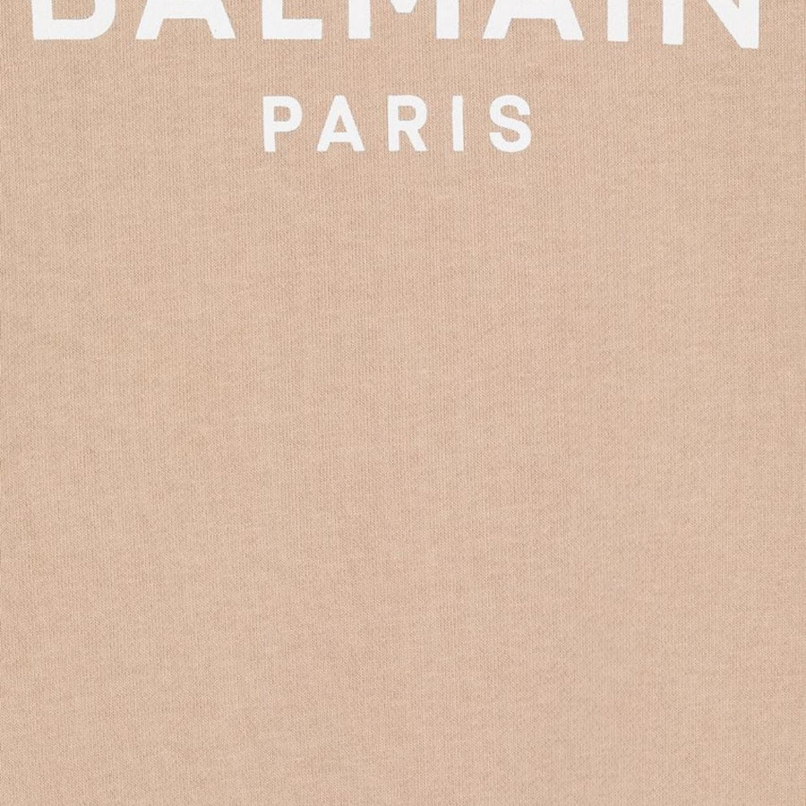 Balmain Kids Beige Logo Sweatshirt