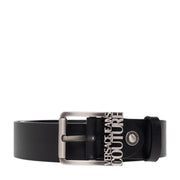 Versace Jeans Couture Buckle Logo Black Leather Belt