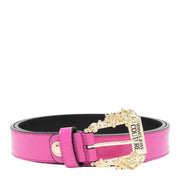 Versace Jeans Couture Logo Baroque Buckle Pink Belt