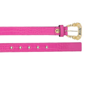 Versace Jeans Couture Logo Baroque Buckle Pink Belt