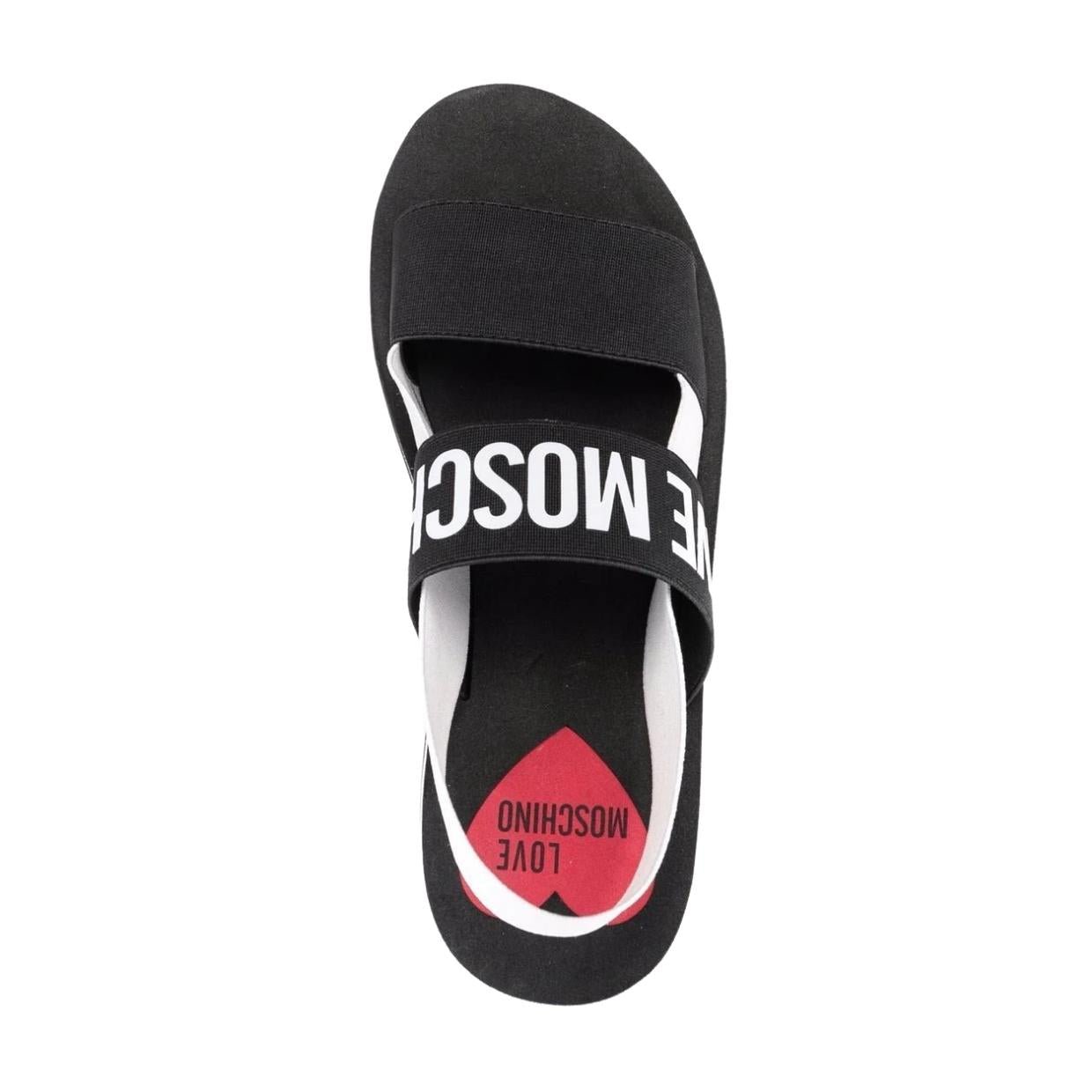 Love Moschino Black Logo Strap Slide