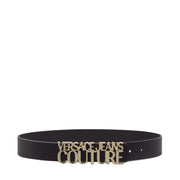 Versace Jeans Couture Rose Gold Logo Leather Belt