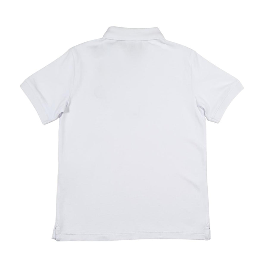 Armani Junior White Logo Tag Polo Shirt