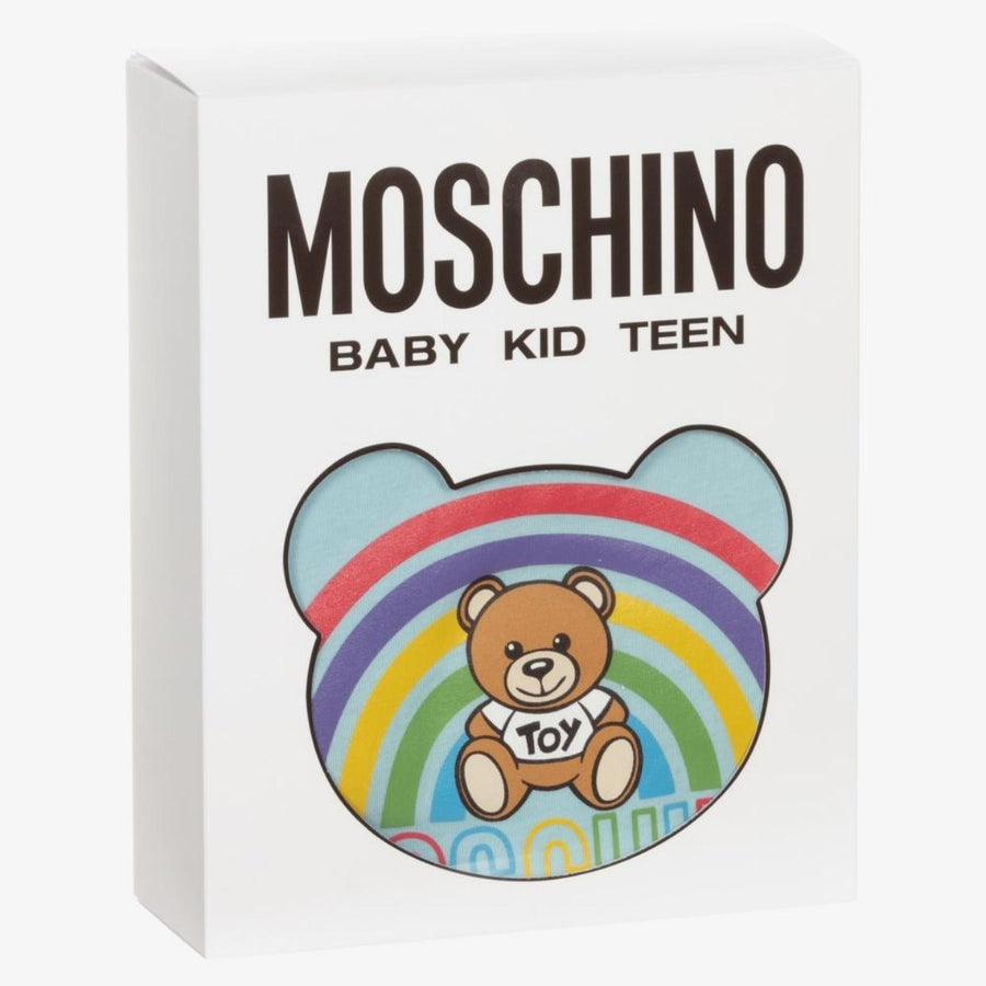 Moschino Baby Sky Blue Logo Romper