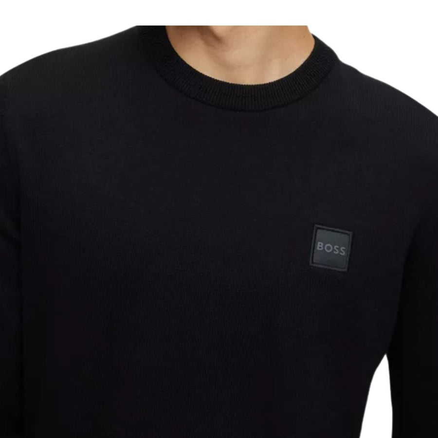 BOSS Kanovano Logo Patch Black Sweatshirt