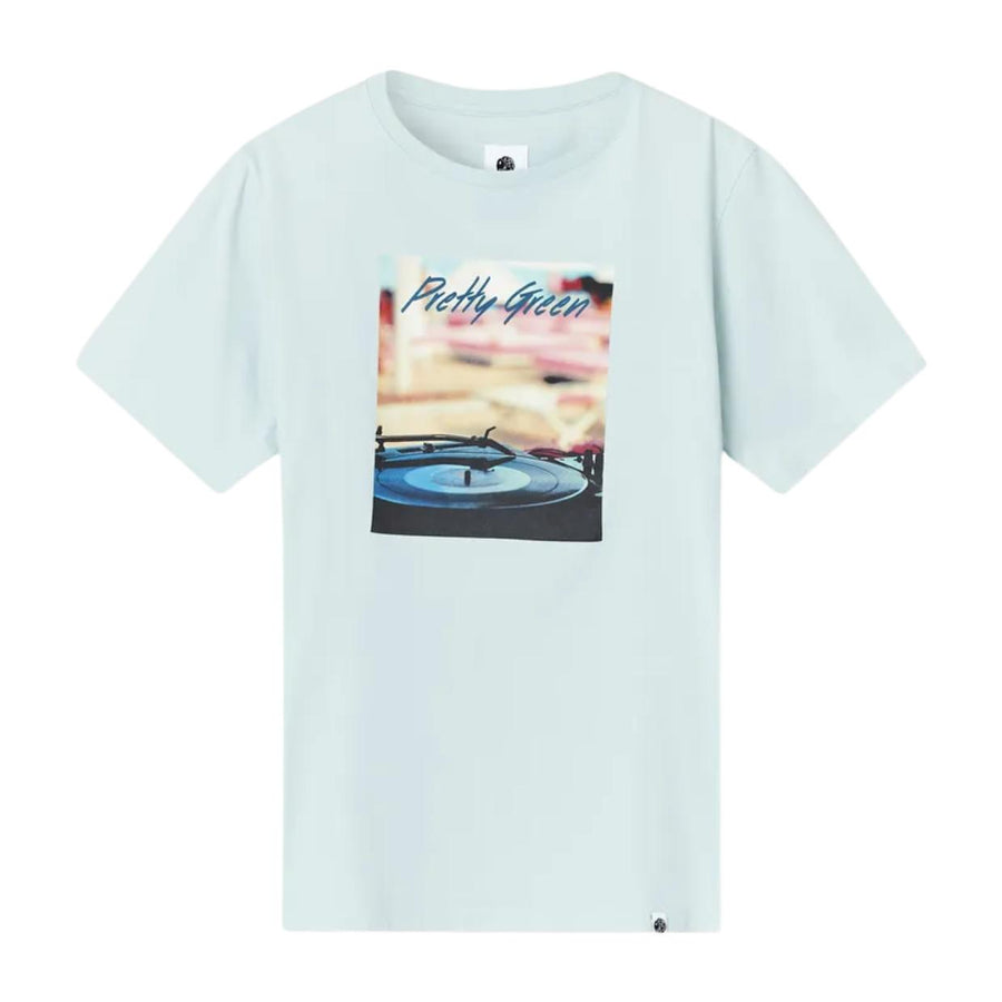 Pretty Green Beach Vinyl Sky Blue T-Shirt