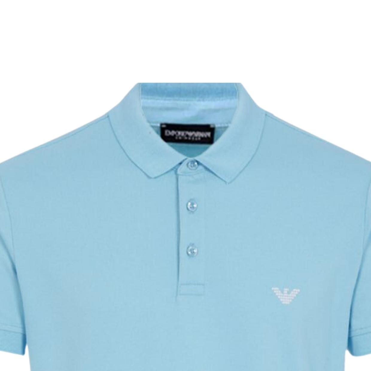 Emporio Armani Bodywear Short Sleeve Sky Blue Polo Shirt