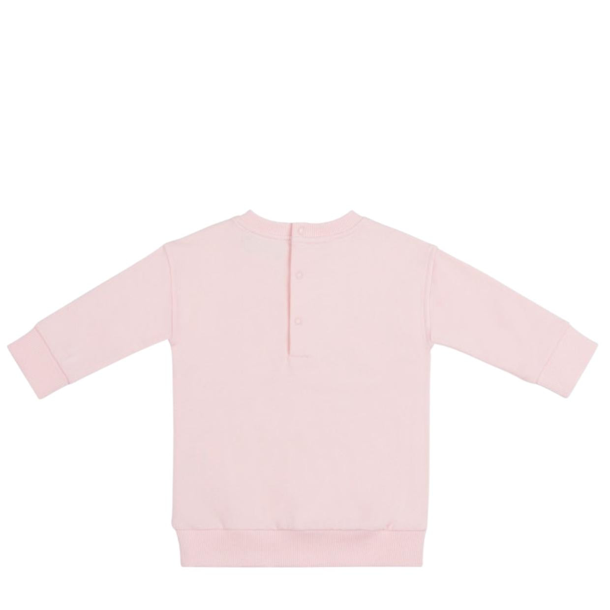 Moschino Baby Pink Diamante Logo Sweater Dress