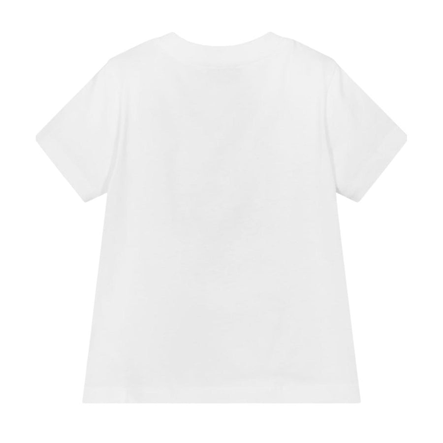 Moschino Kids White Embroidered Teddy Logo T-Shirt