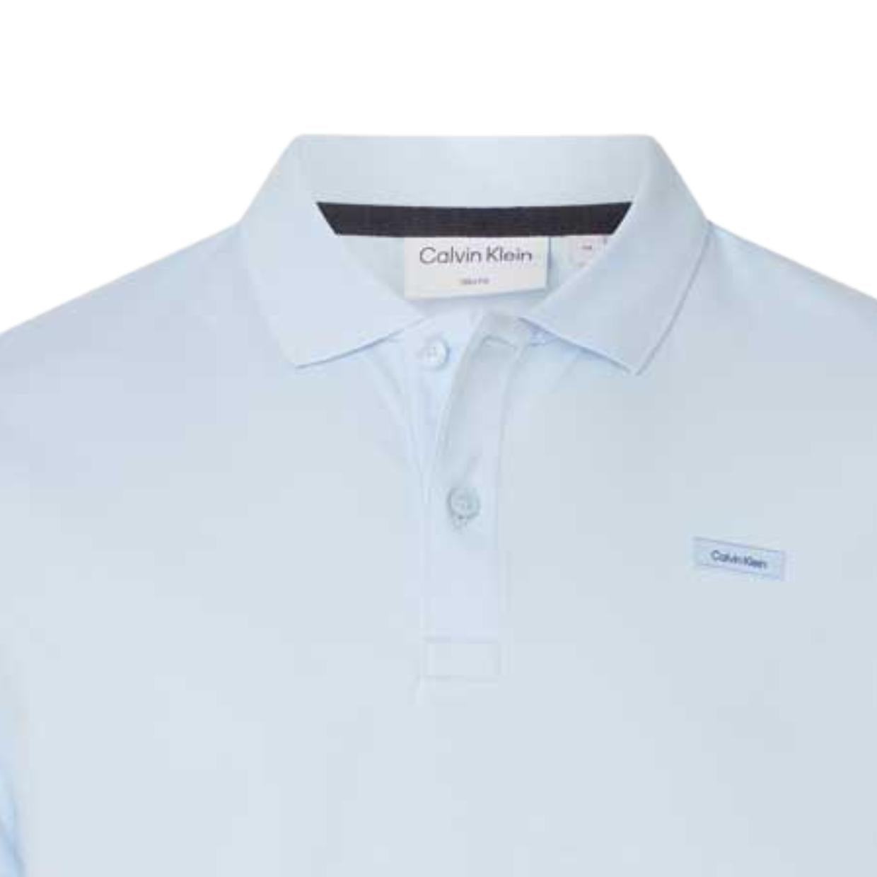 Calvin Klein Smooth Cotton Slim Fit Blue Polo Shirt