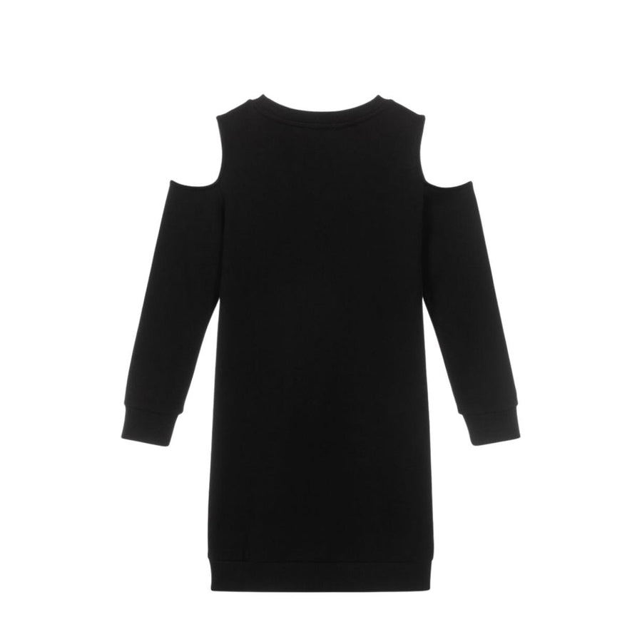 Balmain Kids Black Cold Shoulder Dress