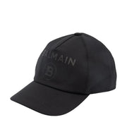 Balmain Kids Logo Print Black Baseball Cap