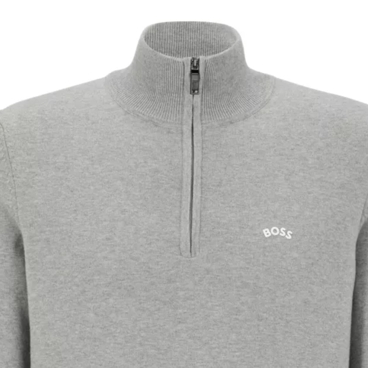 BOSS Zallo Curved Logo Half Zip Sweatshirt