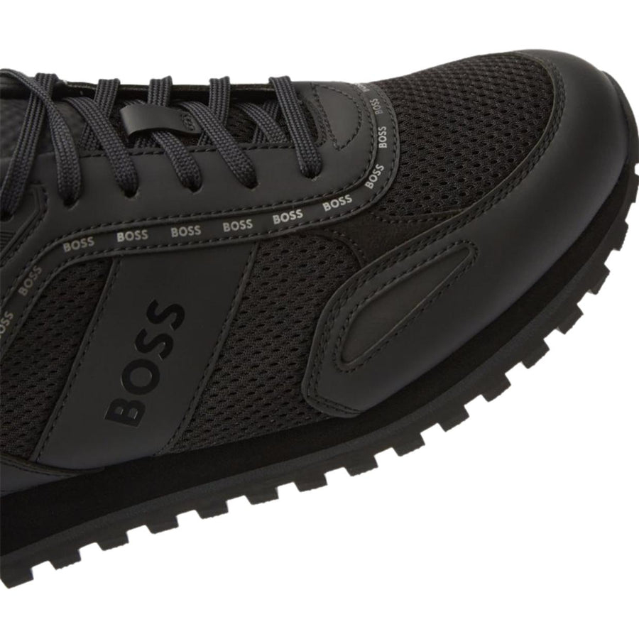 BOSS Black Parkour Run Logo Piping Trainers