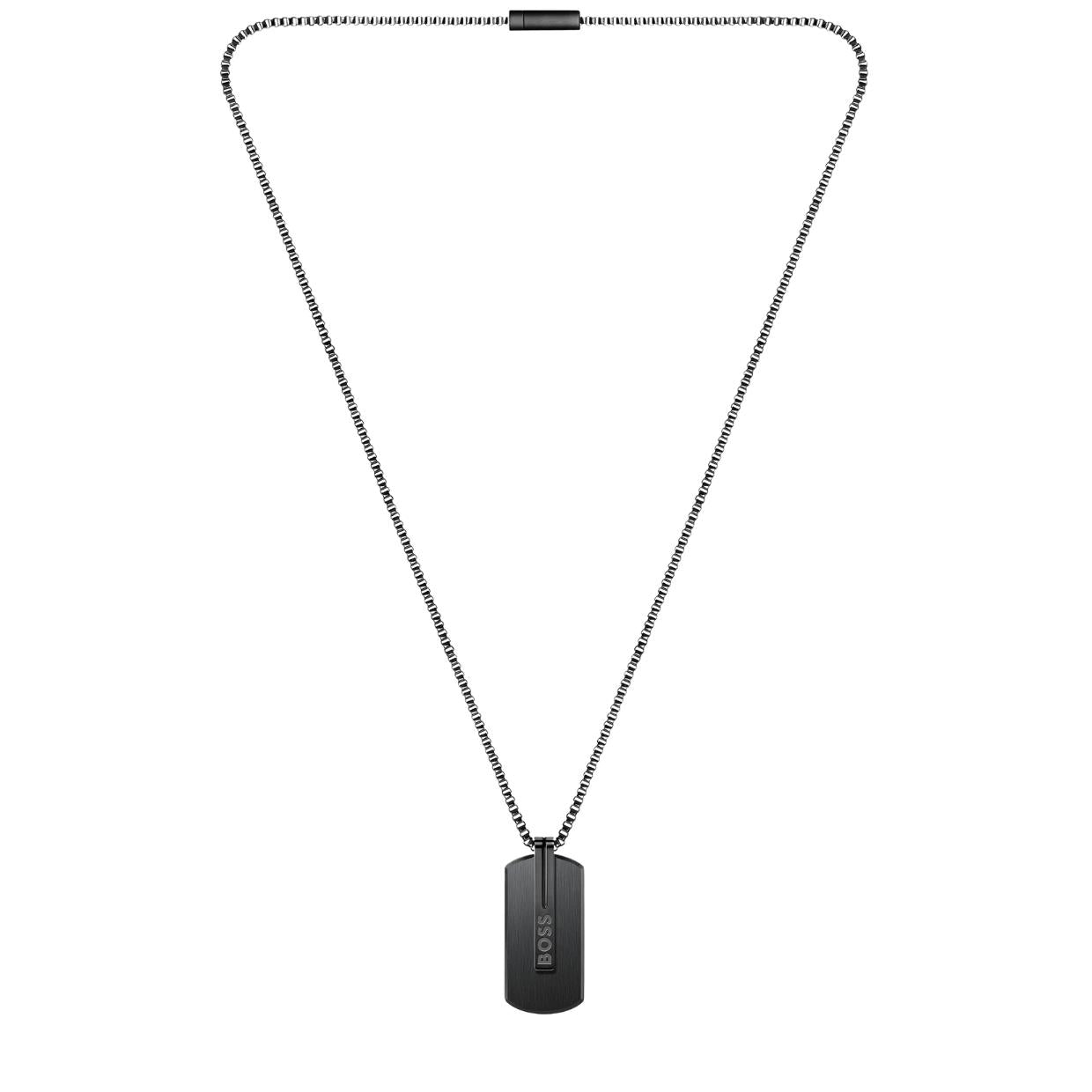 BOSS Orlado Reversible Logo Tag Pendent Necklace