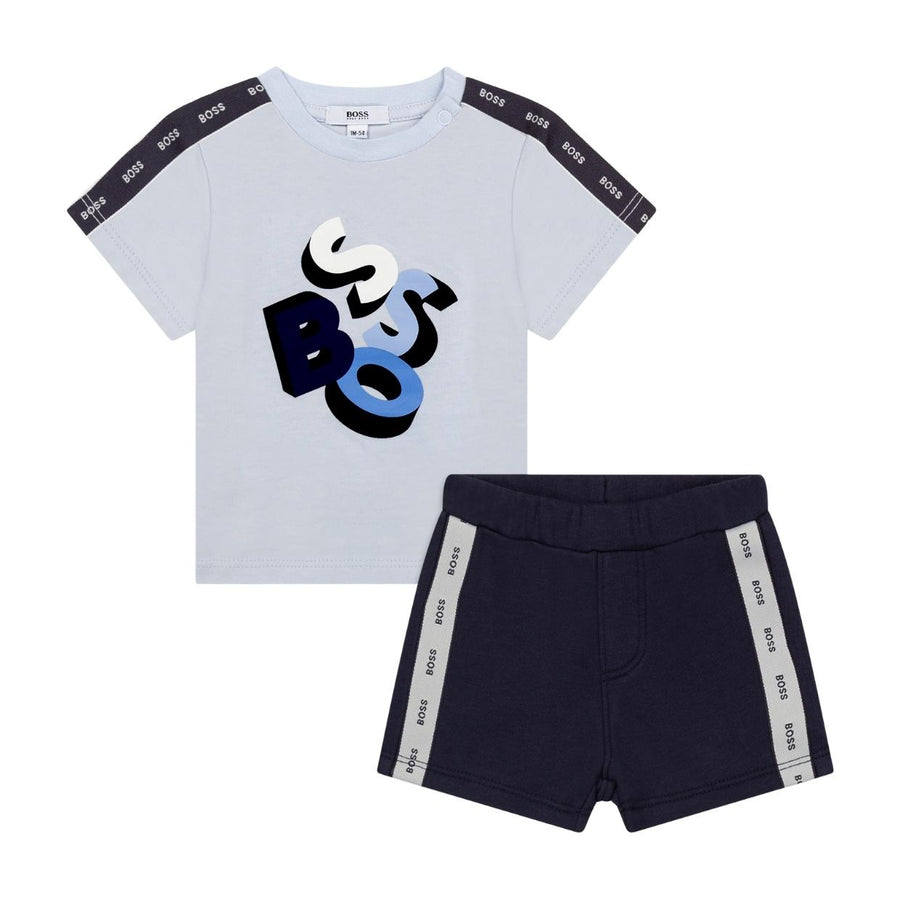 BOSS Baby Blue Logo T-Shirt & Shorts Set