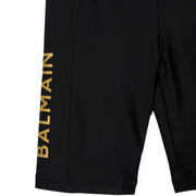 Balmain Kids Black Logo Shorts