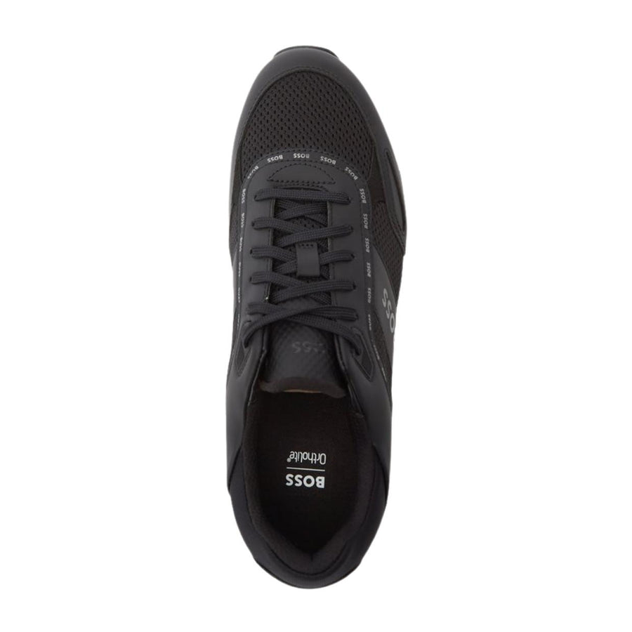 BOSS Black Parkour Run Logo Piping Trainers