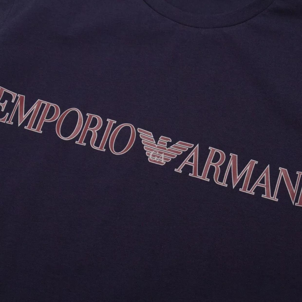 Emporio Armani Bodywear Navy Mega Logo Crew Neck T-Shirt