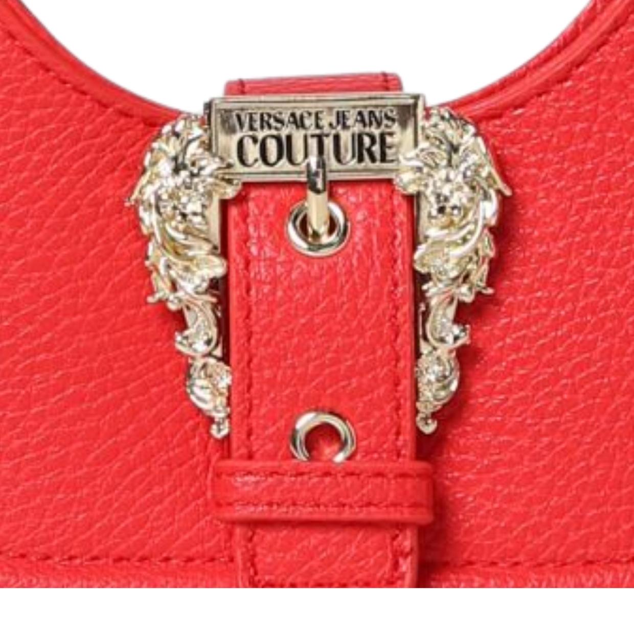 Versace Jeans Couture Buckle Mini Red Crossbody Bags