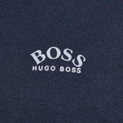 BOSS Navy Zitom Half Zip Curved Logo Sweater