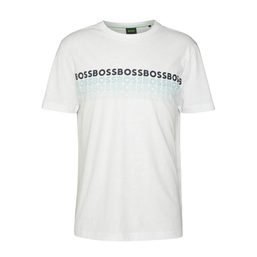 BOSS Tee 2 Multi-Coloured Logo White T-Shirt