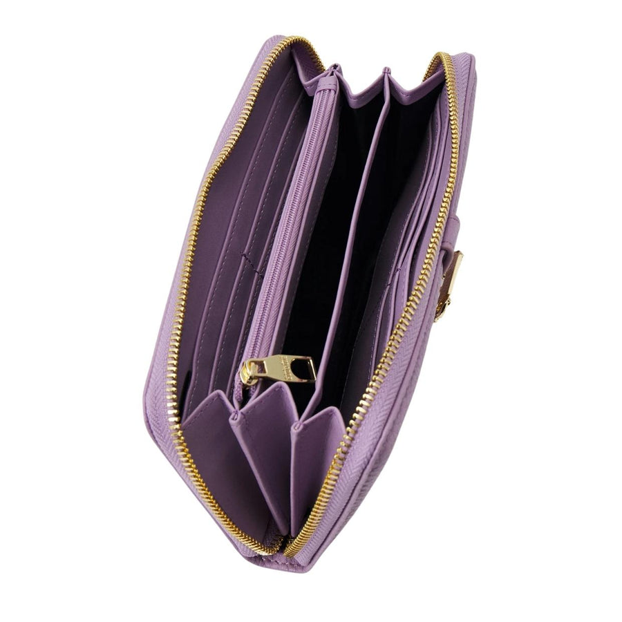 Versace Jeans Couture Baroque Buckle Lilac Wallet