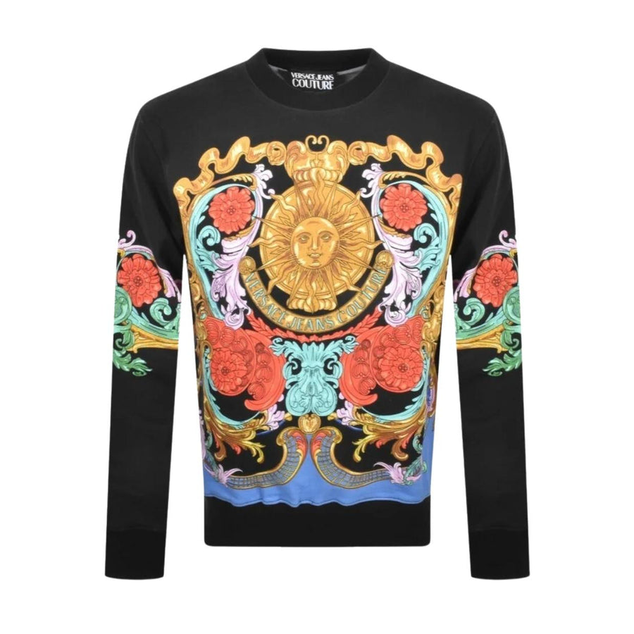 Versace Jeans Couture Black Sun Floral Garland Sweatshirt