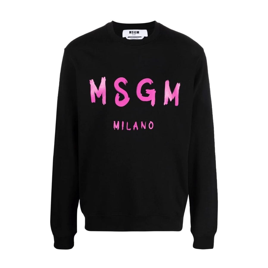 MSGM Black Print Logo Sweatshirt